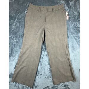 Envision Studio‎ Devon Pants Women 14 Brown Print Wide Leg Preppy Office